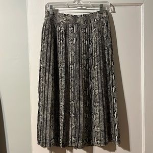 J.Crew Snake Print Pleated Midi Skirt